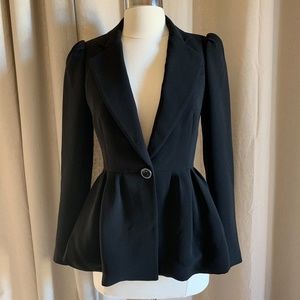 Leifsdottir Anthropologie Black Peplum Blazer S 2